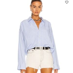 R13 Light Blue Striped Blouse